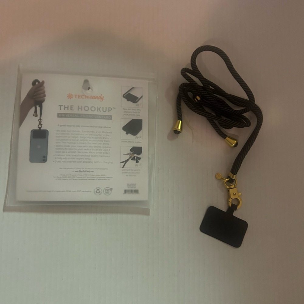 NWT- Universal Black Phone Lanyard